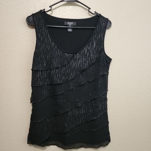 Black Layer Sleeveless Blouse